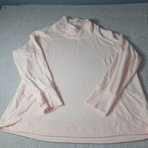 Yogalicious pink mock neck long sleeve pullover sweatshirt XXLarge Pockets